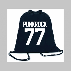 Punk rock 77 ľahké sťahovacie vrecko ( batôžtek / vak ) s čiernou šnúrkou, 100% bavlna 100 g/m2, rozmery cca. 37 x 41 cm